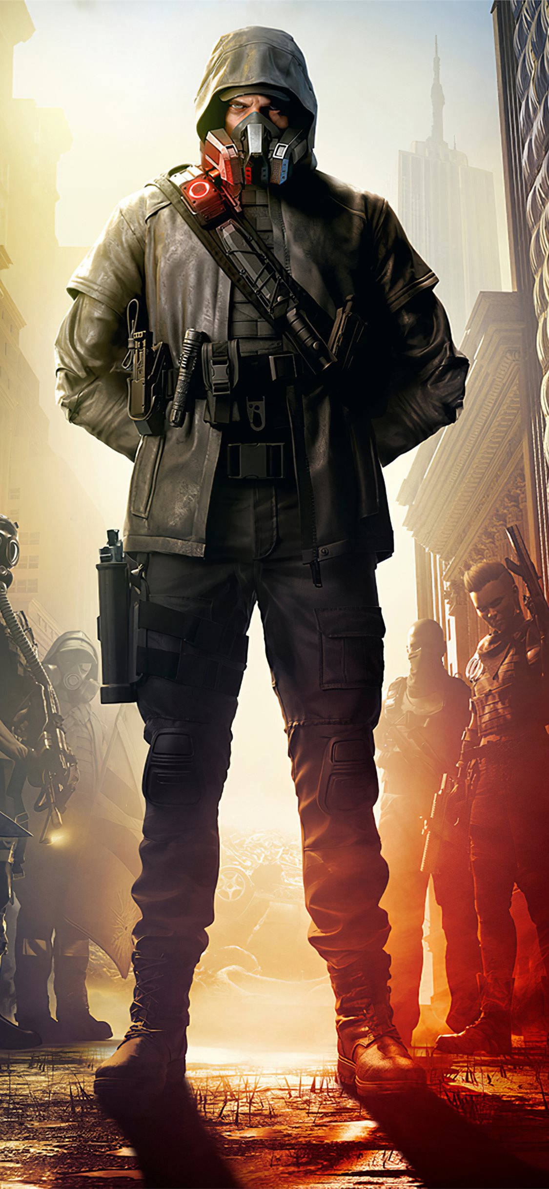 The Division 2 Phone, hooded soldier, gas mask, Full HD Phone Wallpaper
