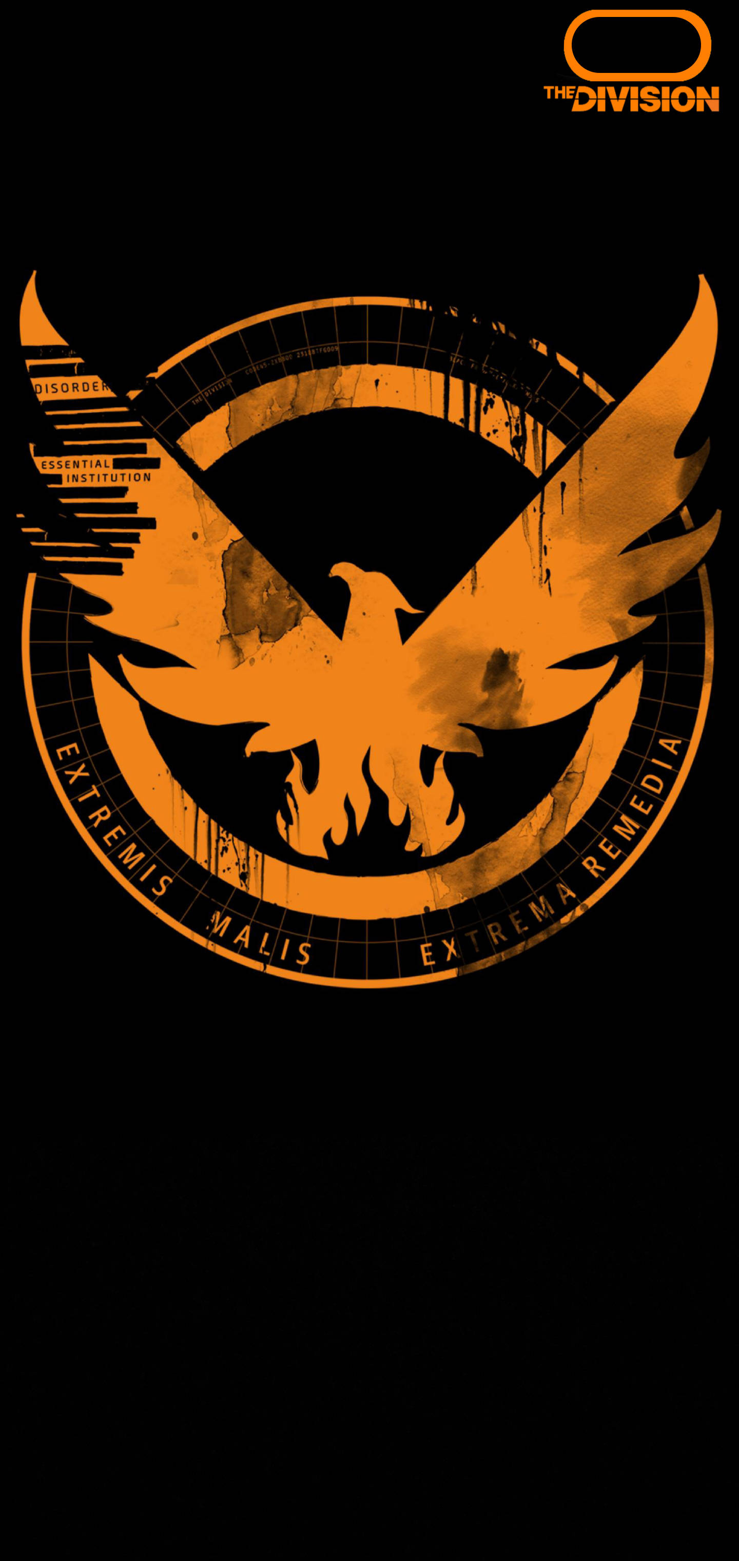 The Division 2 Phone, orange phoenix emblem, flames, 2K Phone Wallpaper