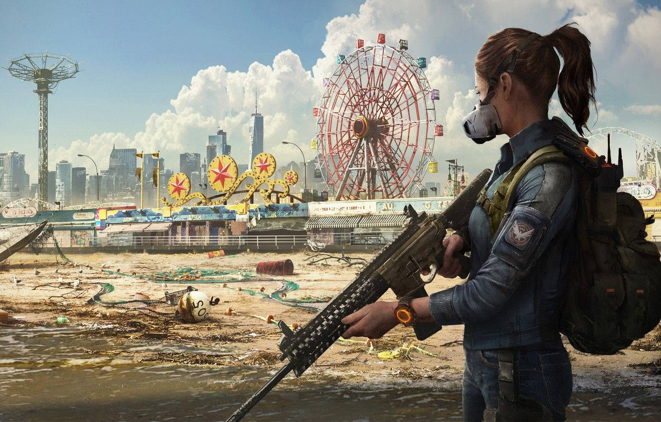 The Division 2, abandoned amusement park, flooded amusement park, HD Desktop Wallpaper
