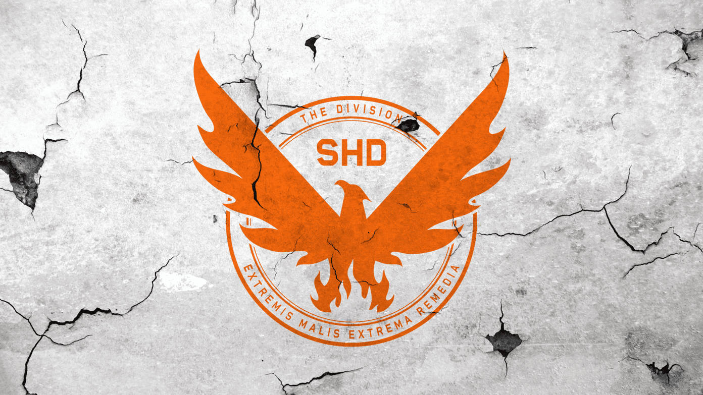 The Division 4K, orange SHD phoenix logo, flames, HD Desktop Wallpaper