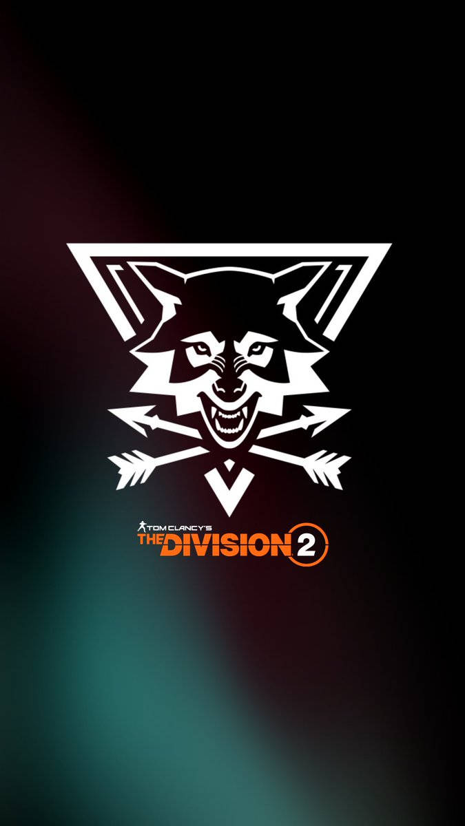 The Division 2, white stylized wolf head logo, crossed arrows, SD Phone Wallpaper