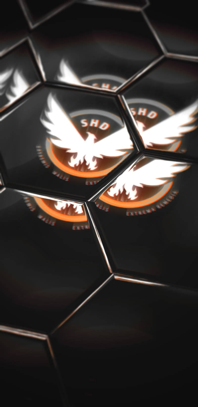 The Division Phone, glowing phoenix logo, orange and white wings, HD Phone Wallpaper