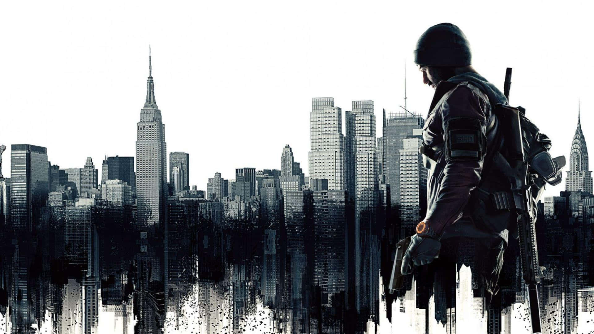 The Division, snowy chaos, lone soldier, Full HD Desktop Wallpaper