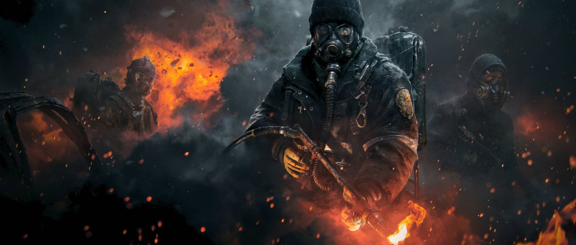 The Division, 4K Cleaners, gas masks, Full HD Desktop Wallpaper