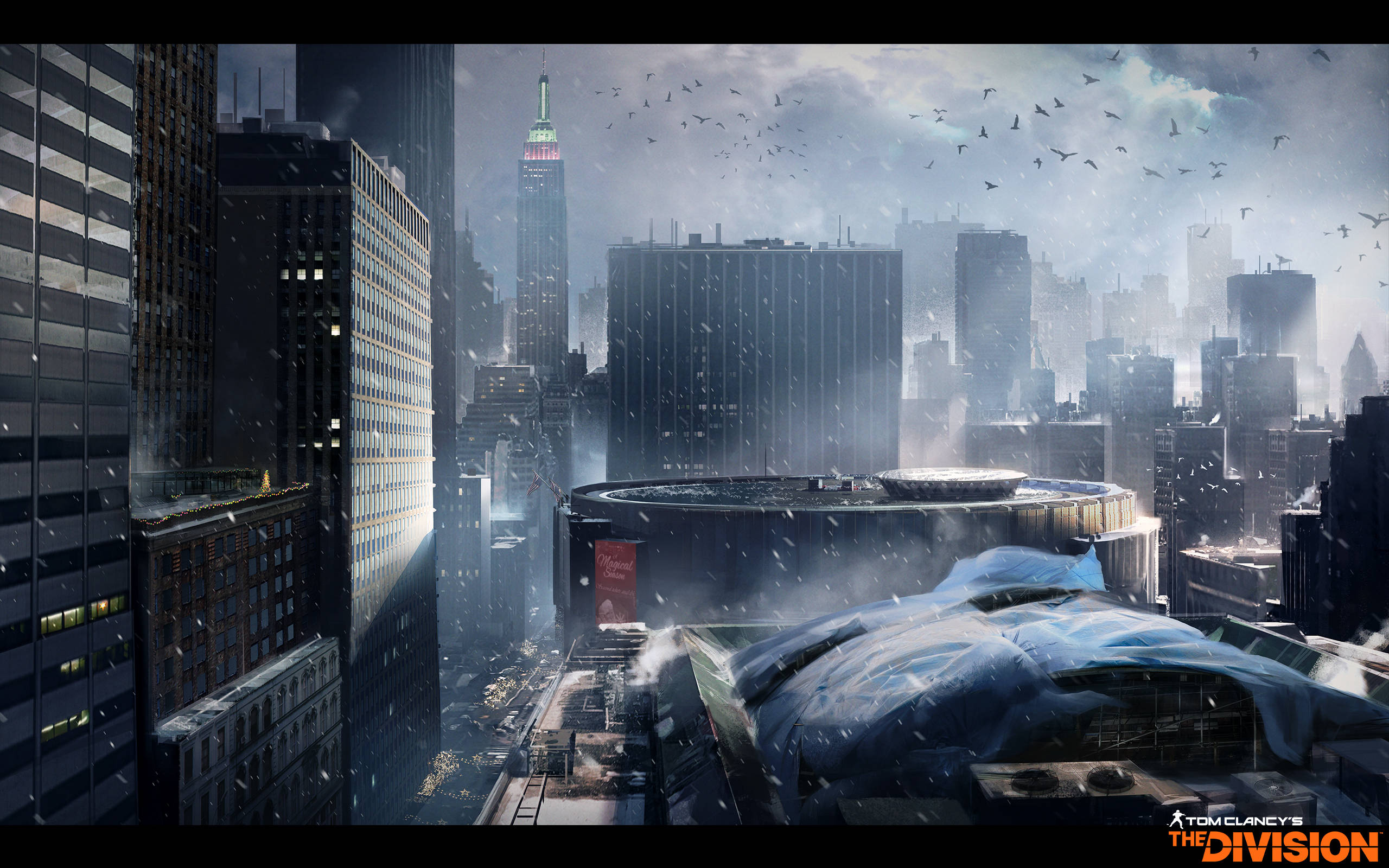 The Division, skyscrapers, snow, 2K Desktop Wallpaper