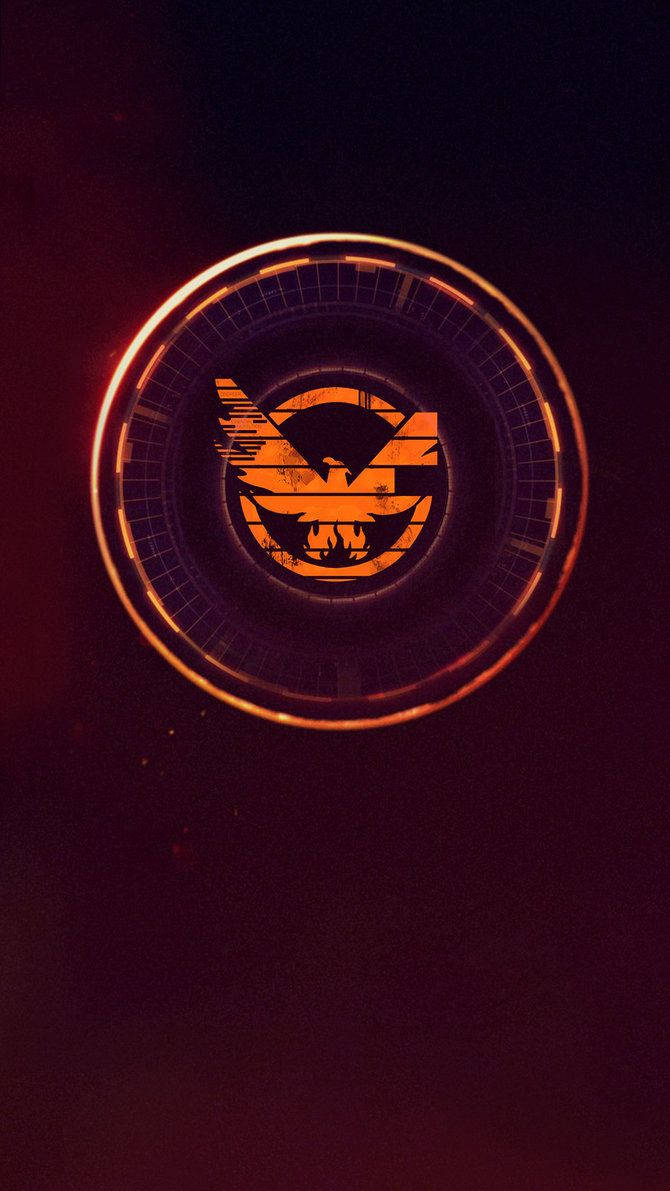 The Division, orange circular interface, stylized bird emblem, SD Phone Wallpaper