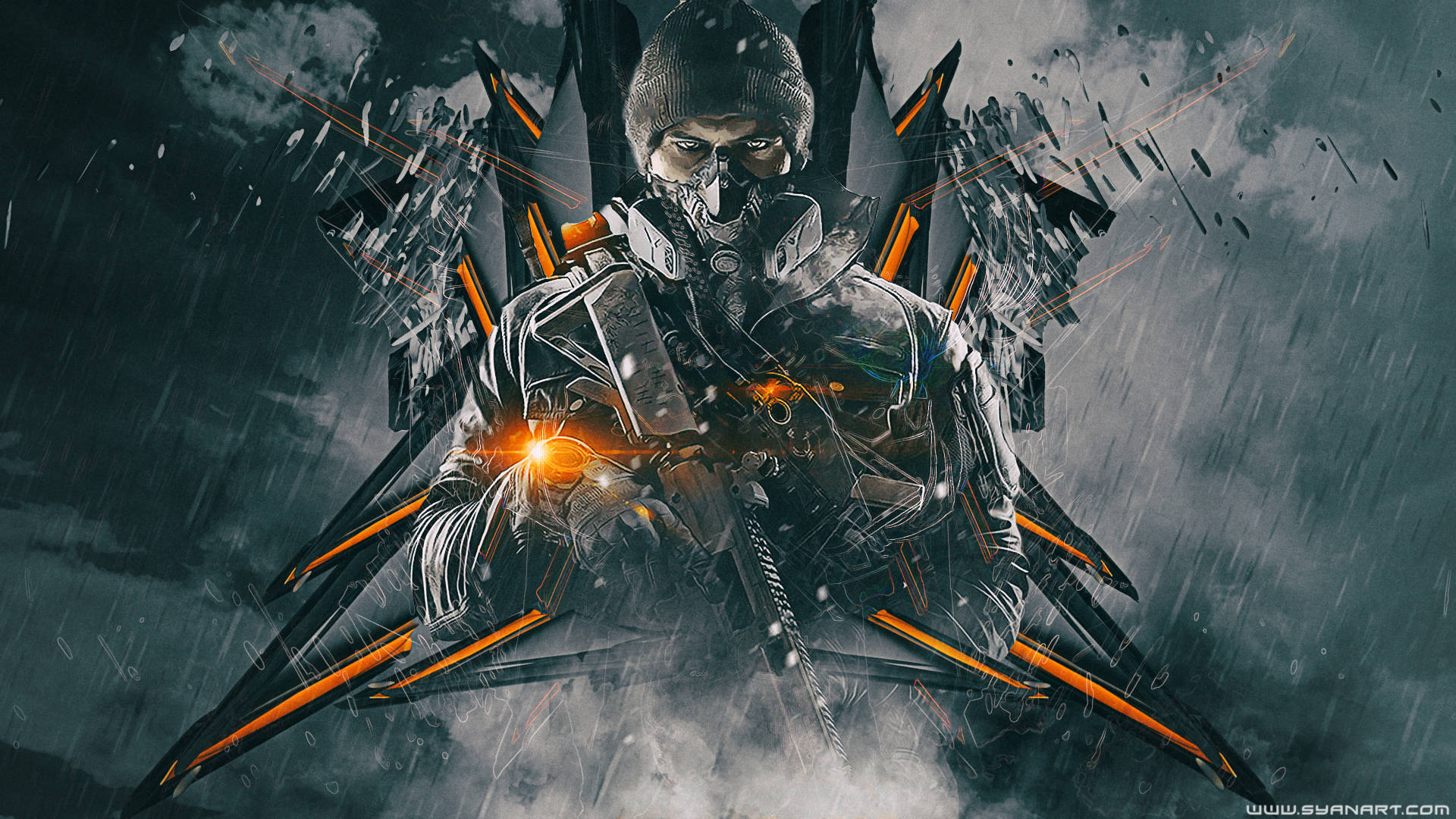 The Division, masked warrior, dark gear, Full HD Desktop Wallpaper