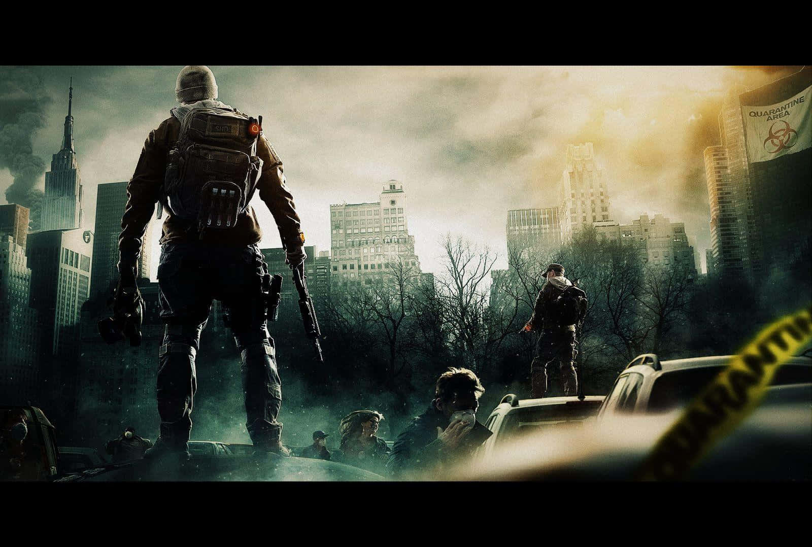 The Division, soldier, ruined car, HD Desktop Wallpaper
