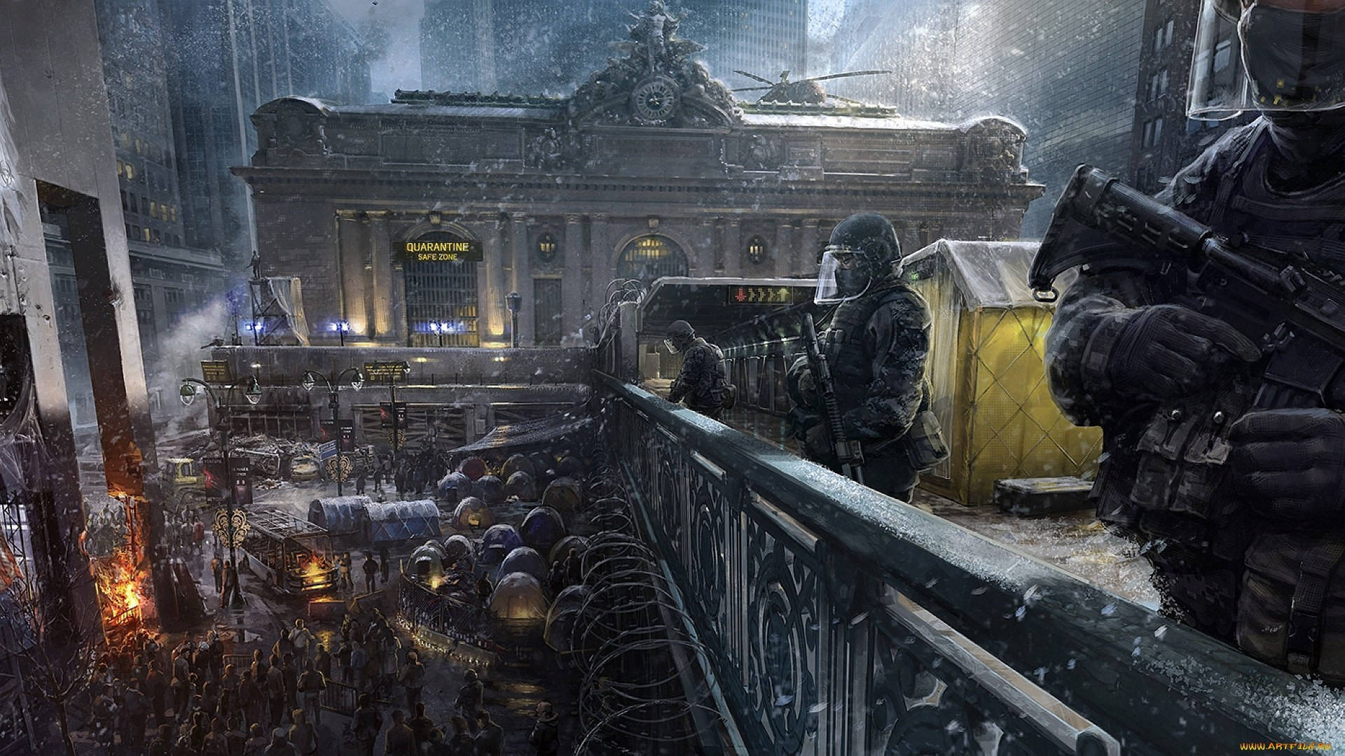 The Division, tactical gear, snow-covered, Full HD Desktop Wallpaper