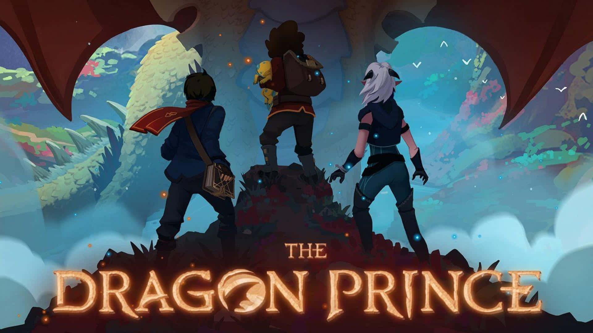 The Dragon Prince, dragon's wings, rocky outcrop, Full HD Desktop Wallpaper