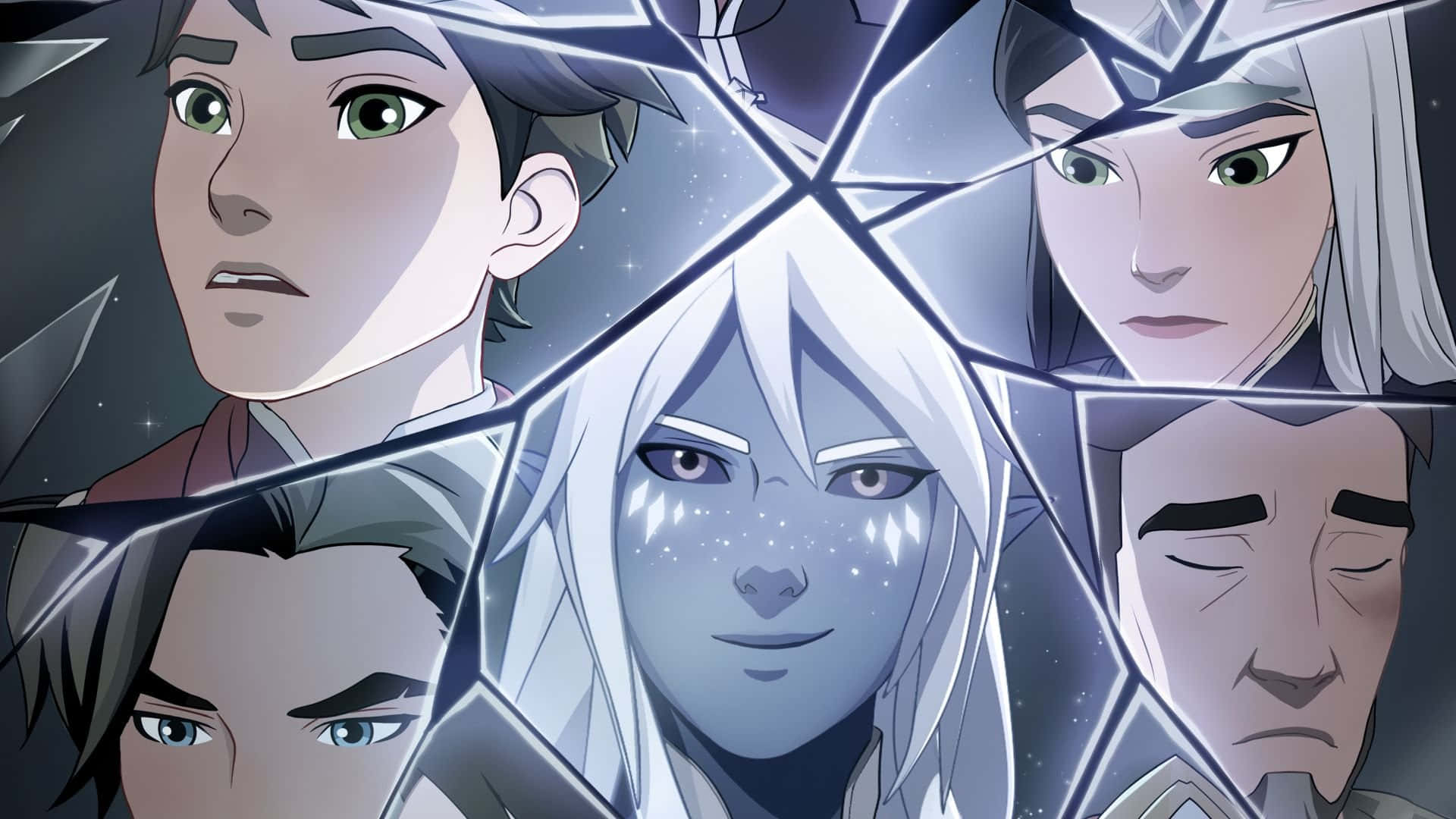 The Dragon Prince, anime characters, shattered glass shards, Full HD Desktop Wallpaper