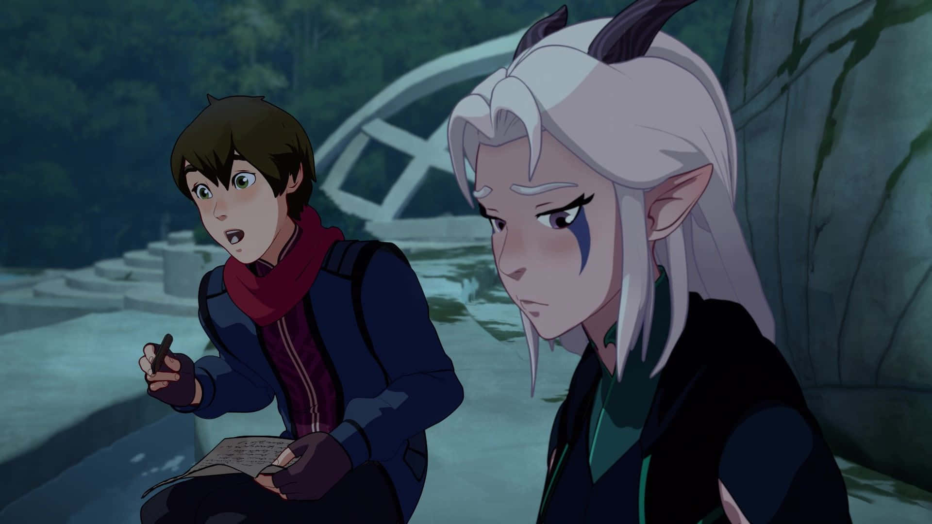 The Dragon Prince, white hair, horns, Full HD Desktop Wallpaper