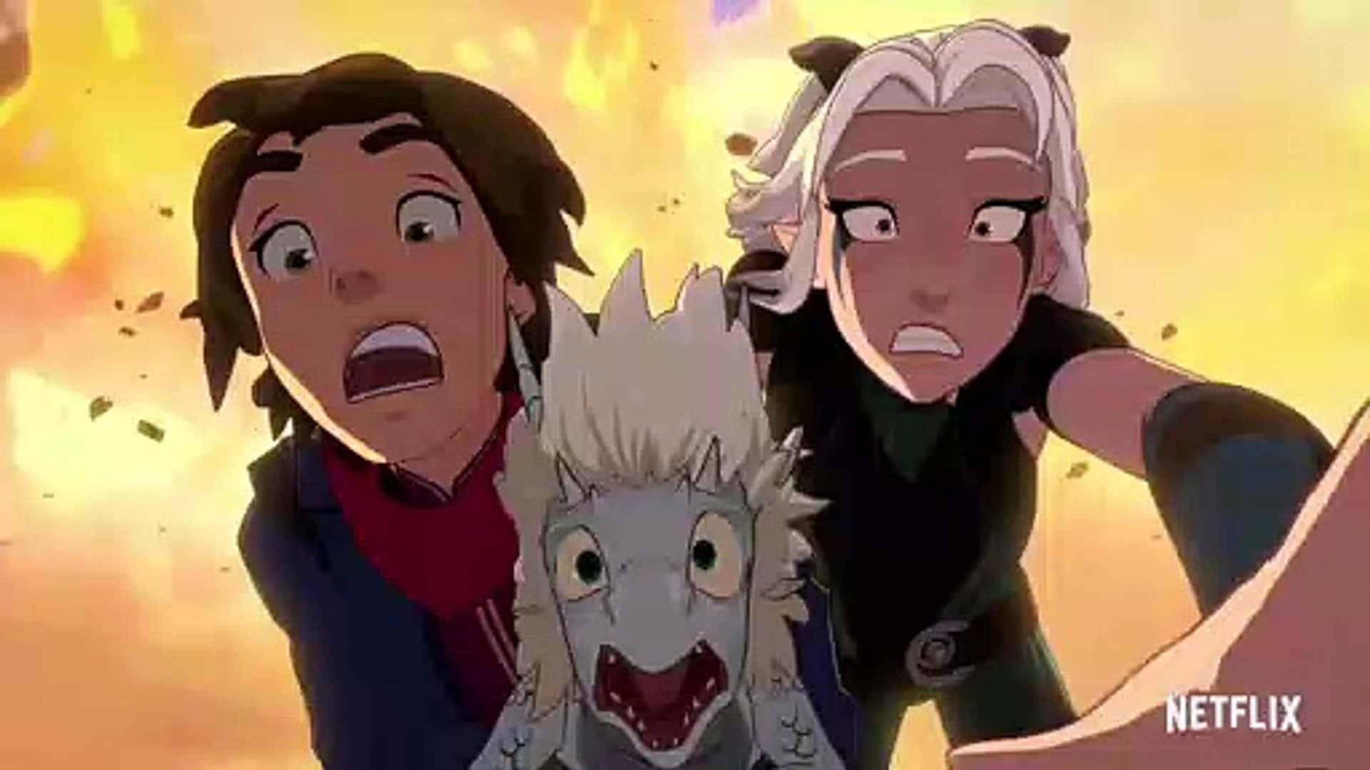 The Dragon Prince, explosion, fiery orange and yellow, Full HD Desktop Wallpaper