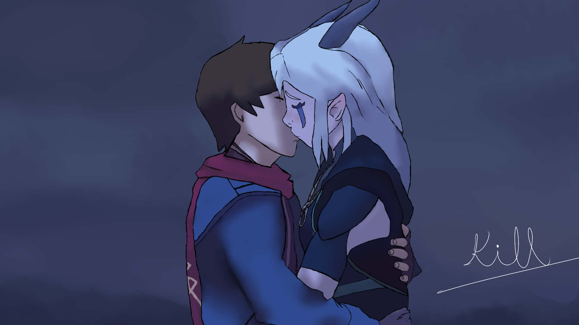 The Dragon Prince, twilight sky, blue, Full HD Desktop Wallpaper