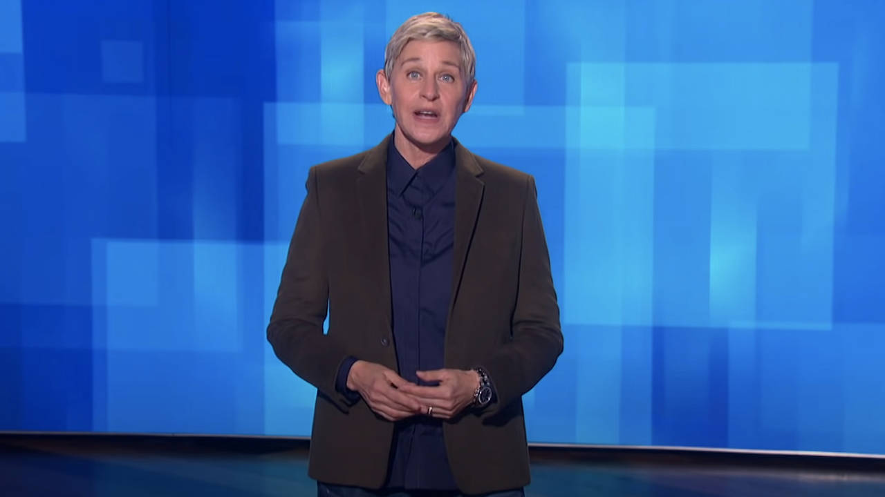 The Ellen Show, blue screen, pixelated backdrop, HD Desktop Wallpaper