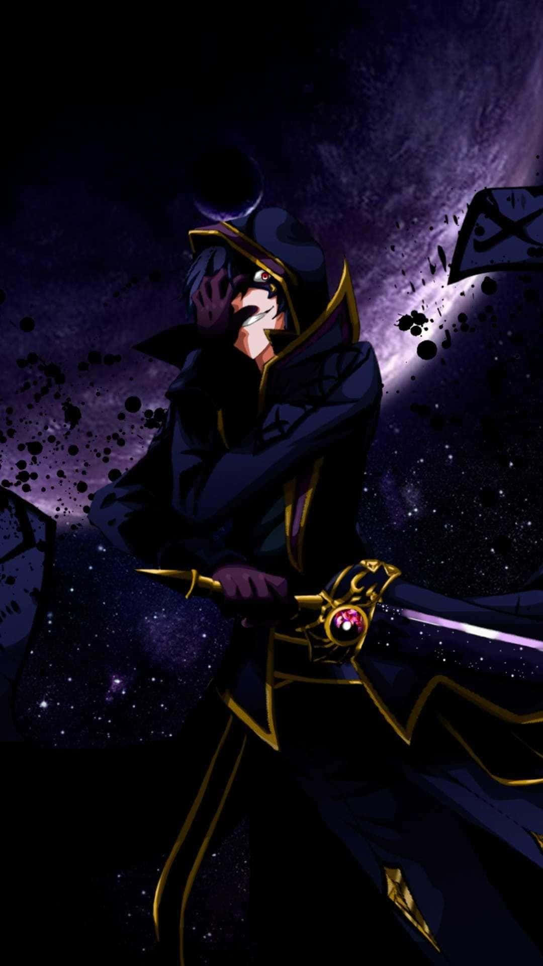 Eminence In Shadow, black and gold cloak, glowing sword, Full HD Phone Wallpaper