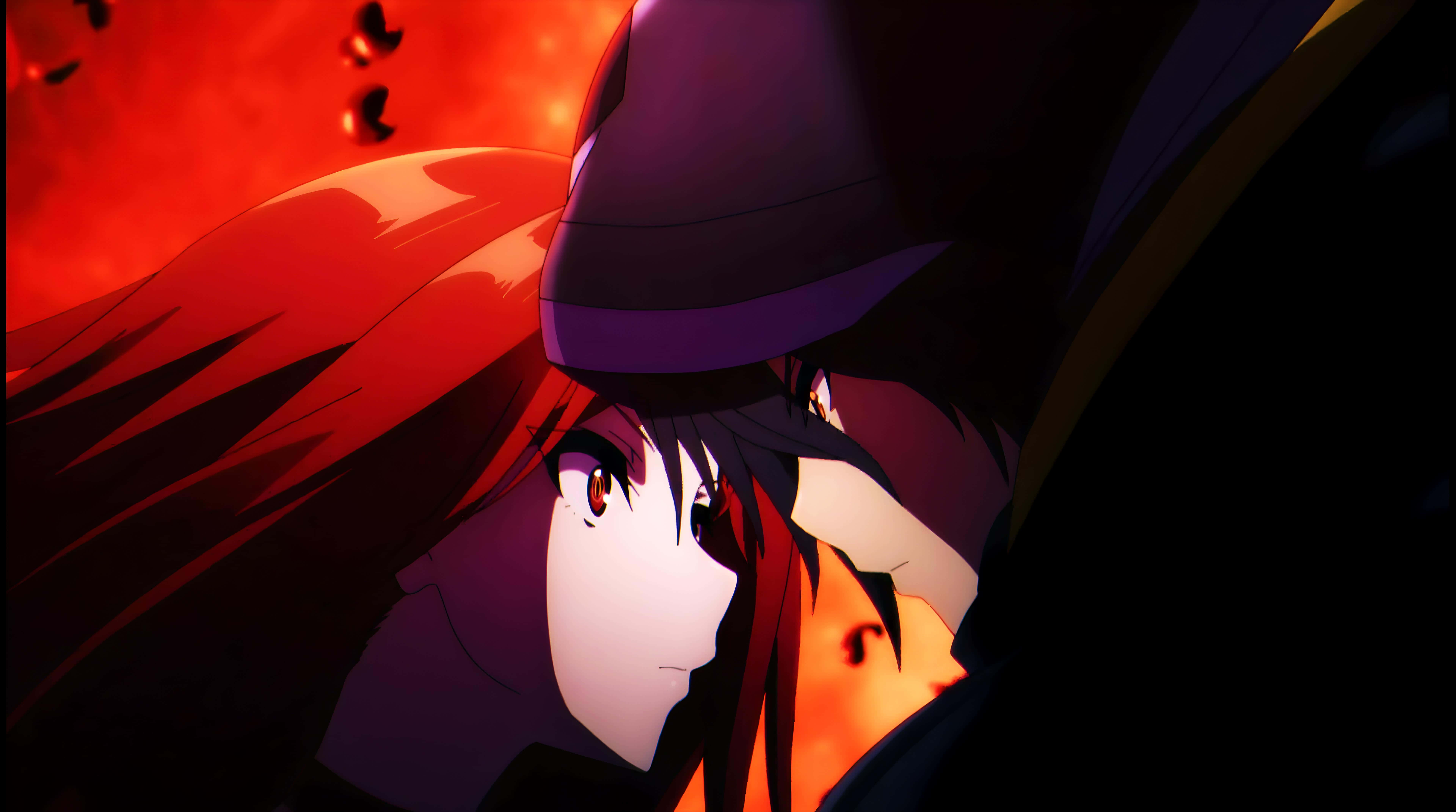 Eminence In Shadow, red hair, hat, 8K Desktop Wallpaper