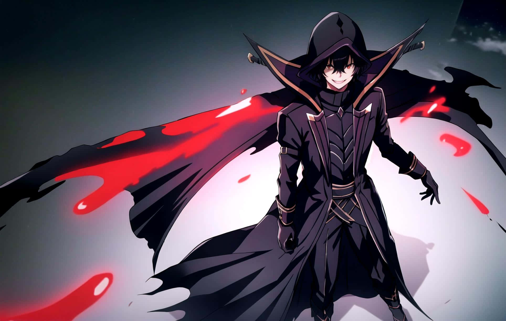 Eminence In Shadow, dark-haired anime character, black hooded cloak, Full HD Desktop Wallpaper