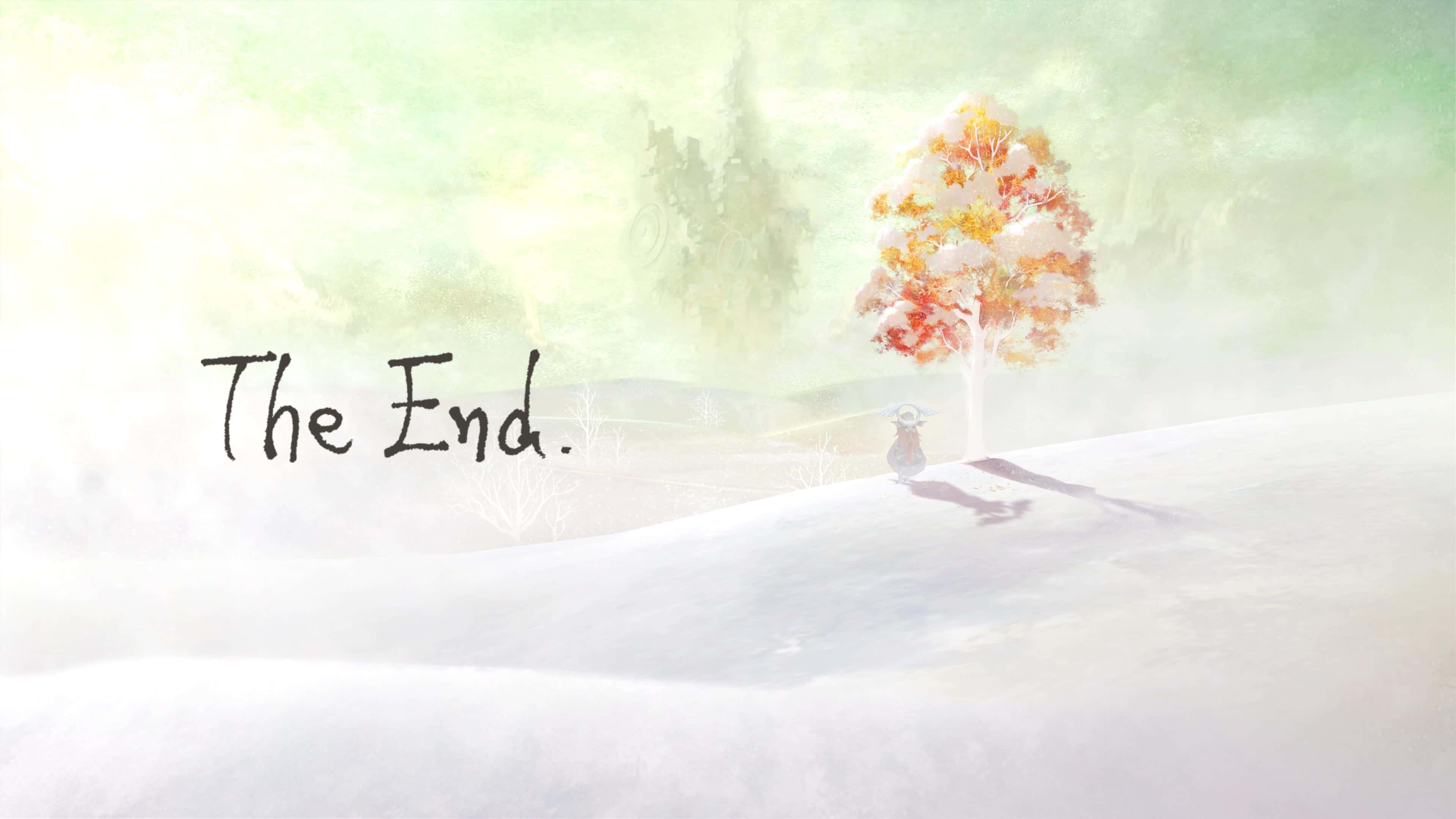 The End, autumn tree, snowy hill, 4K Desktop Wallpaper