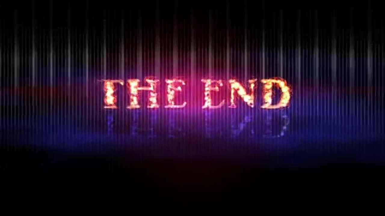 THE END, fiery orange, purple, HD Desktop Wallpaper