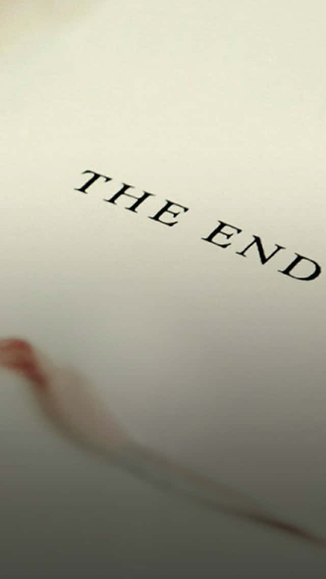 THE END, cream paper, red ink smudge, SD Phone Wallpaper