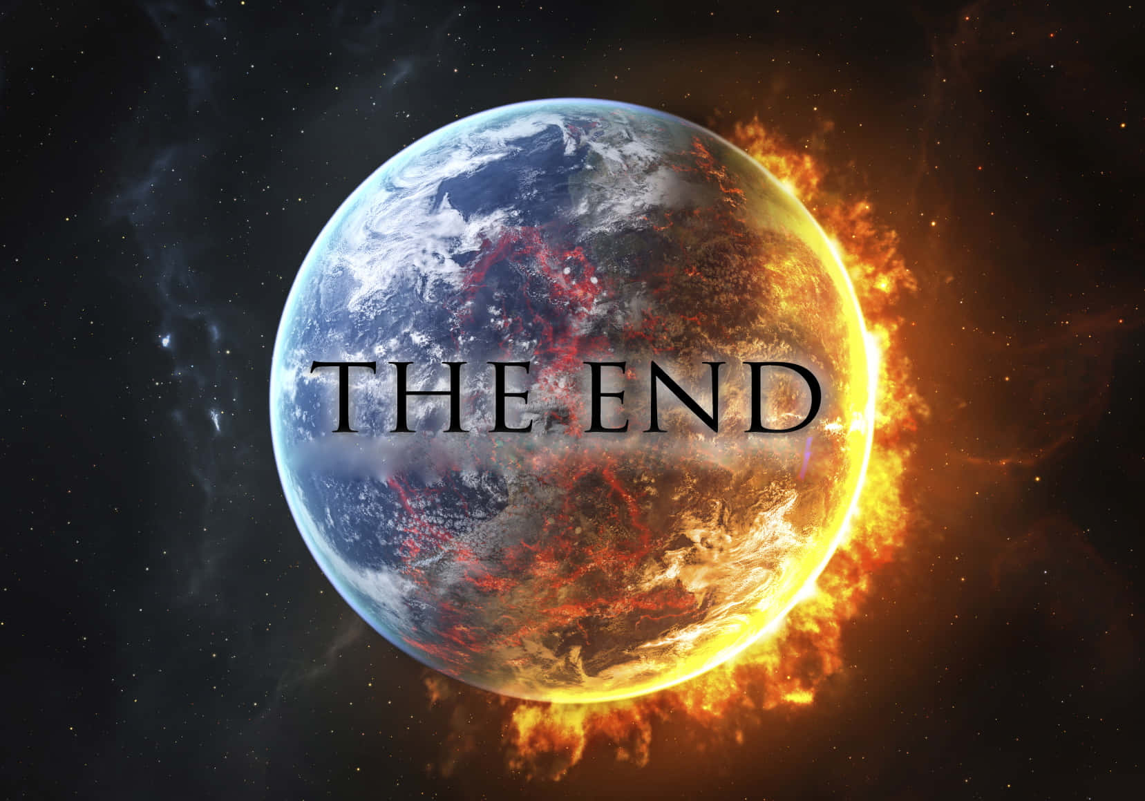 The End, Earth, fiery explosions, HD Desktop Wallpaper