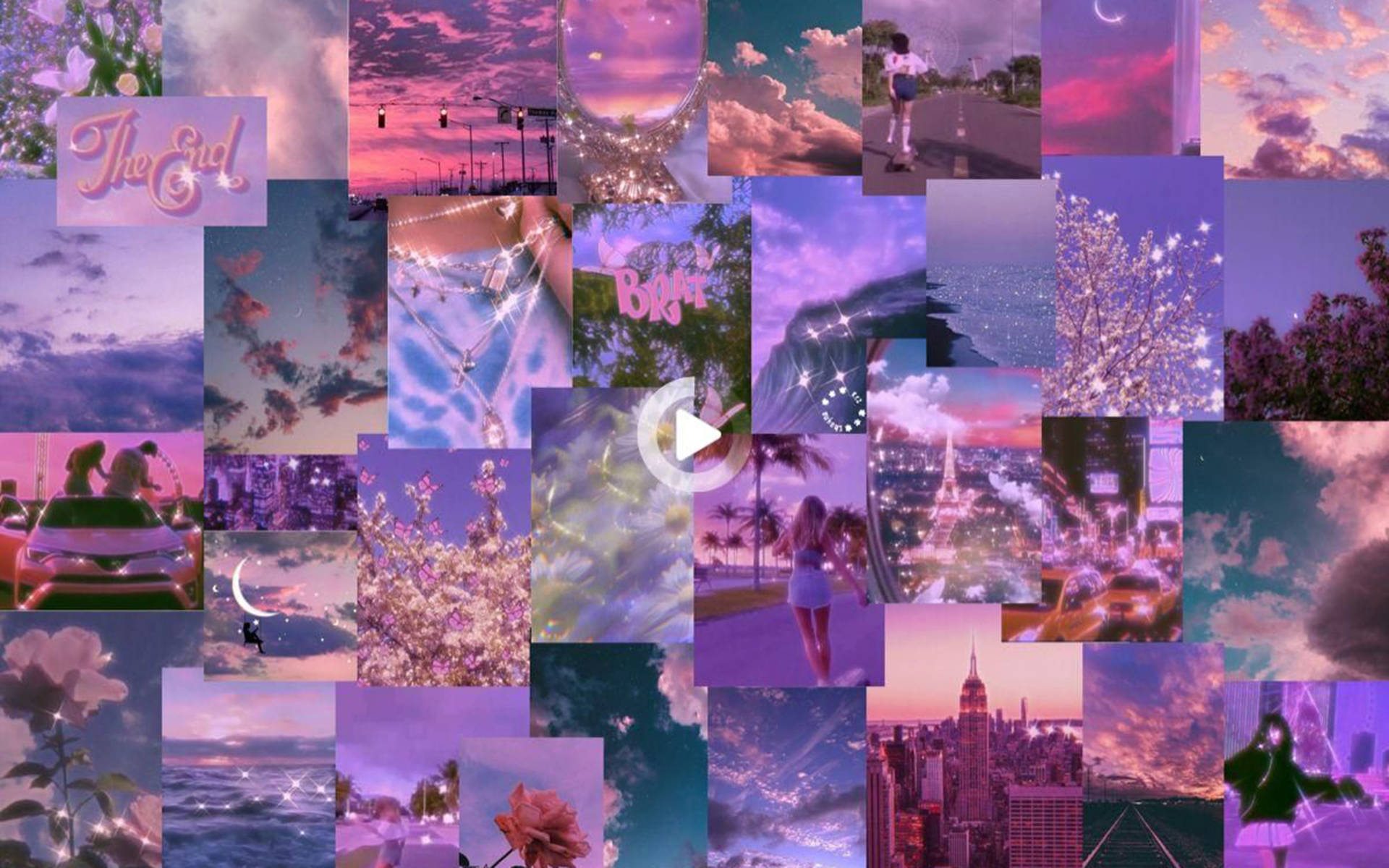 Dark Purple Collage Aesthetic, 1920 x 1200, pastel, Full HD Desktop Wallpaper
