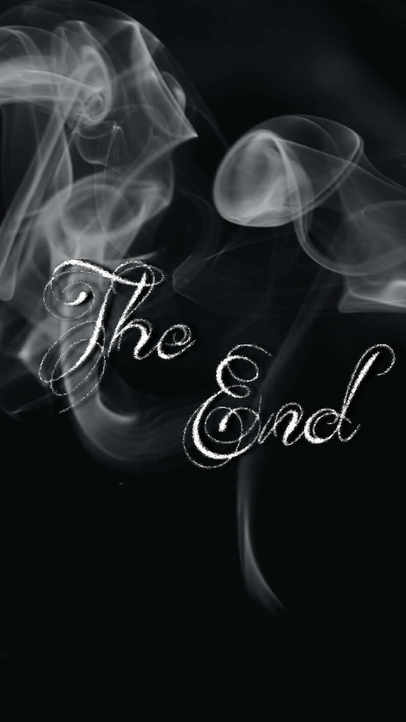 The End, white cursive text, swirling smoke, HD Phone Wallpaper