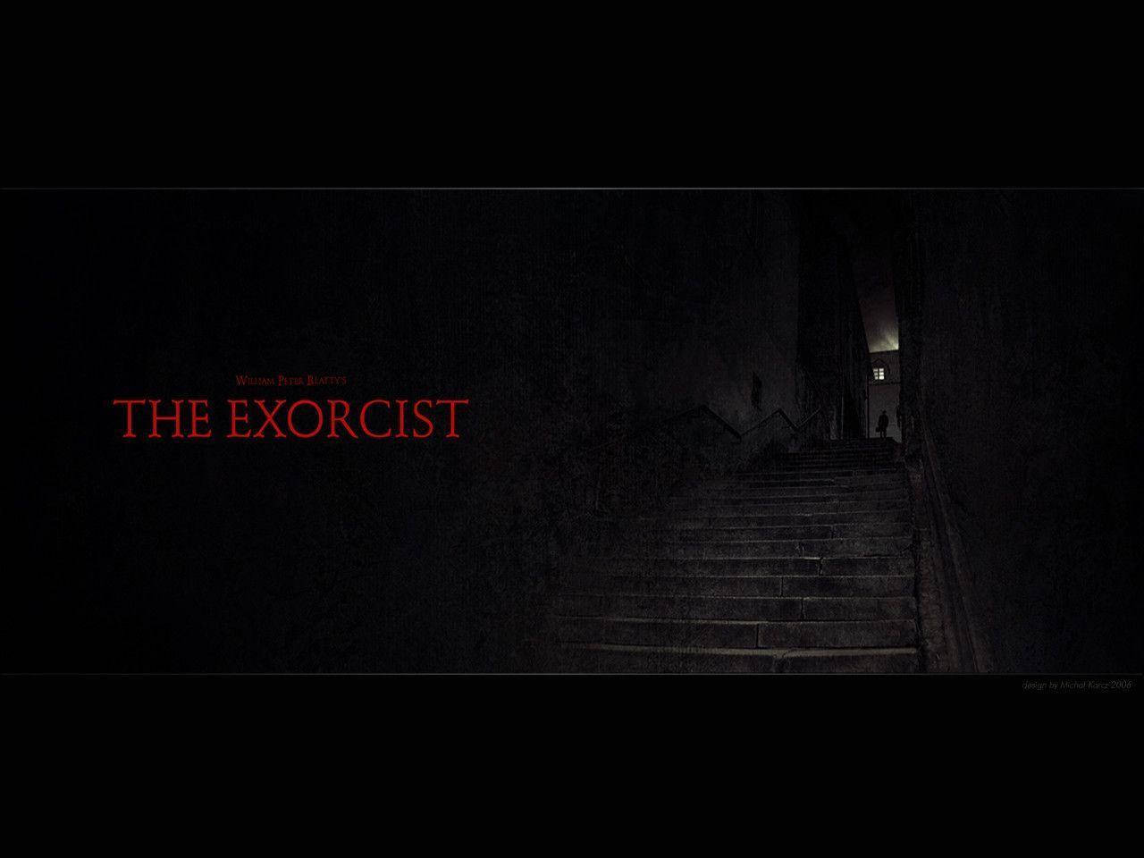 The Exorcist, black poster, dark stone staircase, HD Desktop Wallpaper