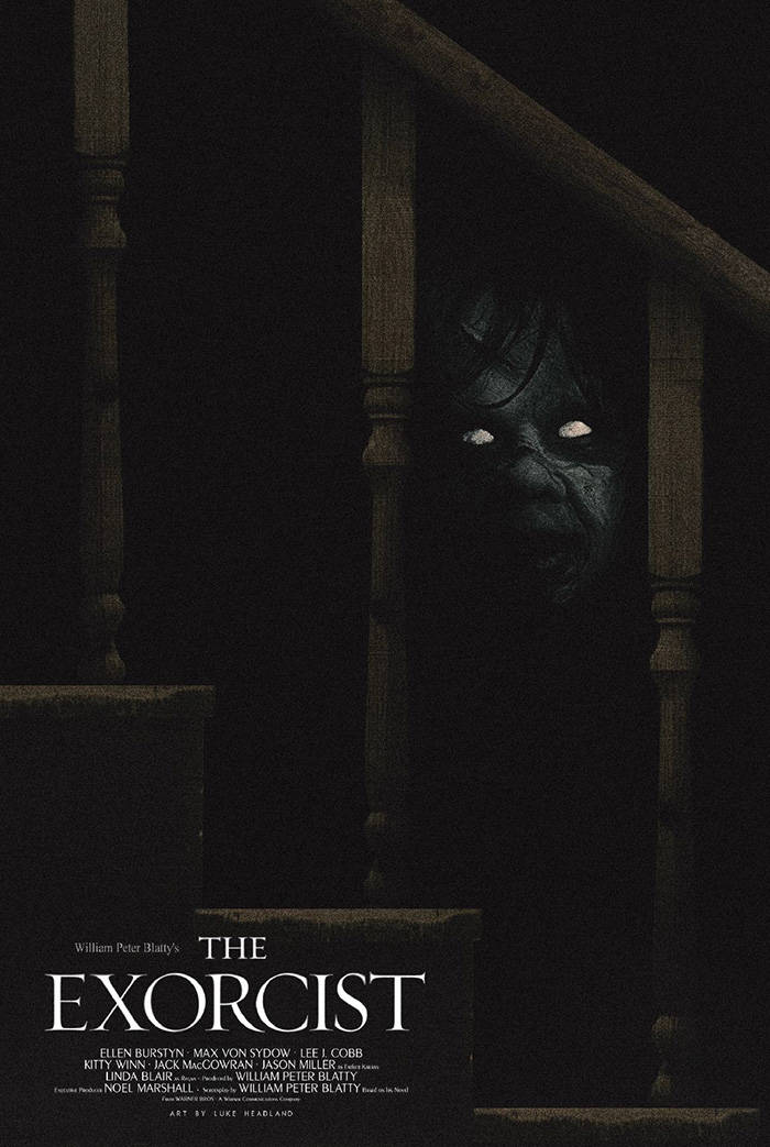 The Exorcist, demonic face, glowing eyes, SD Phone Wallpaper