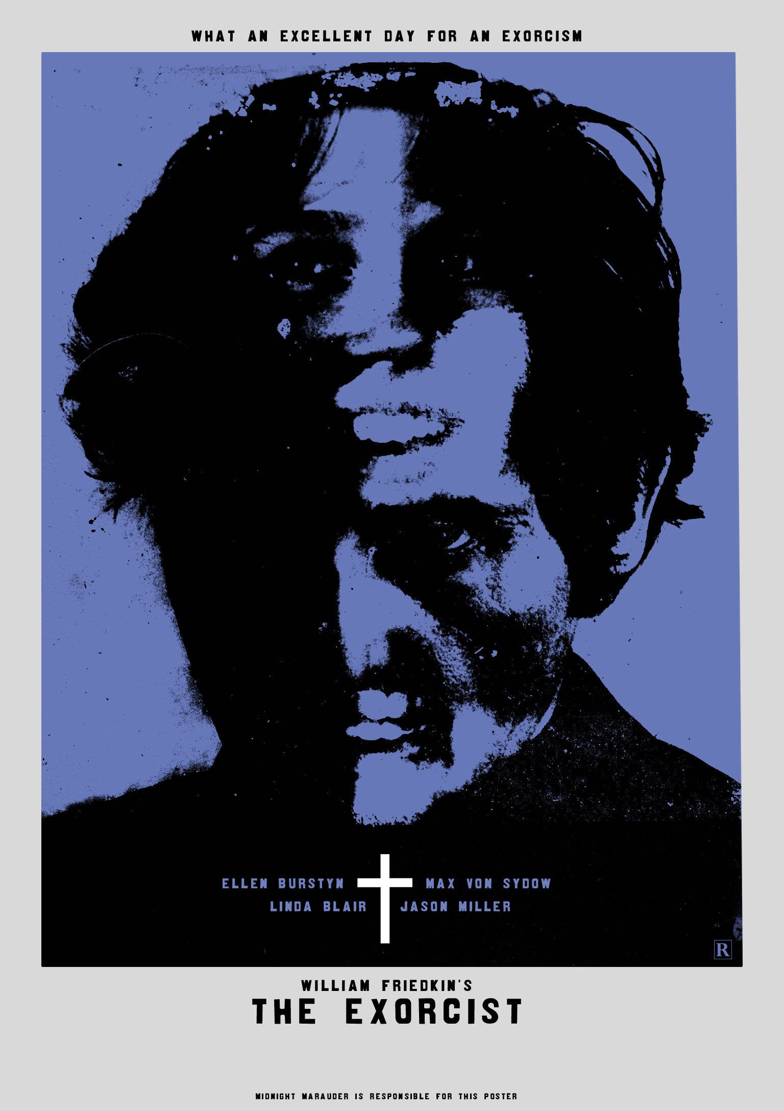 The Exorcist, black and purple, movie poster, Full HD Phone Wallpaper