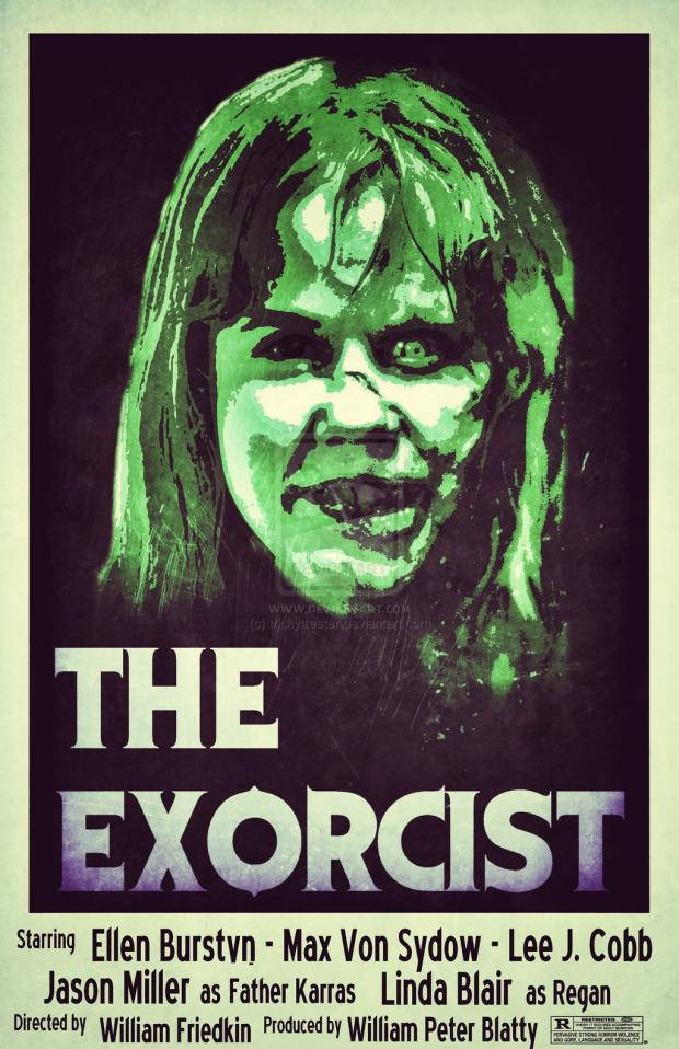 The Exorcist, green-tinted, possessed girl, SD Phone Wallpaper