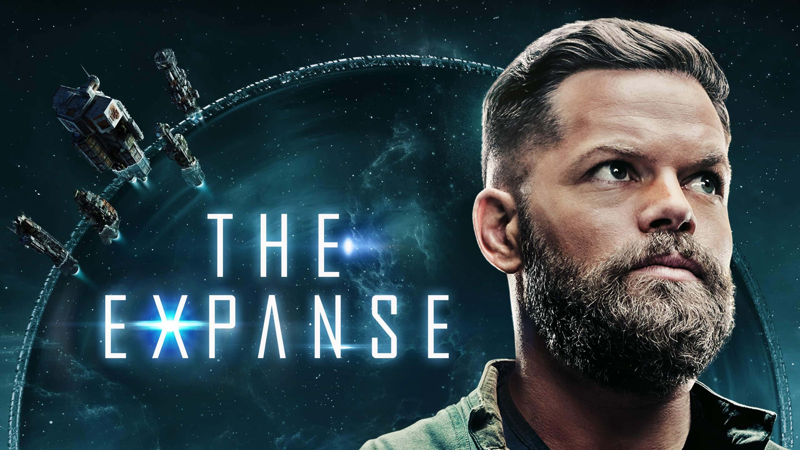 The Expanse, ringed planet, spacecraft, 2K Desktop Wallpaper