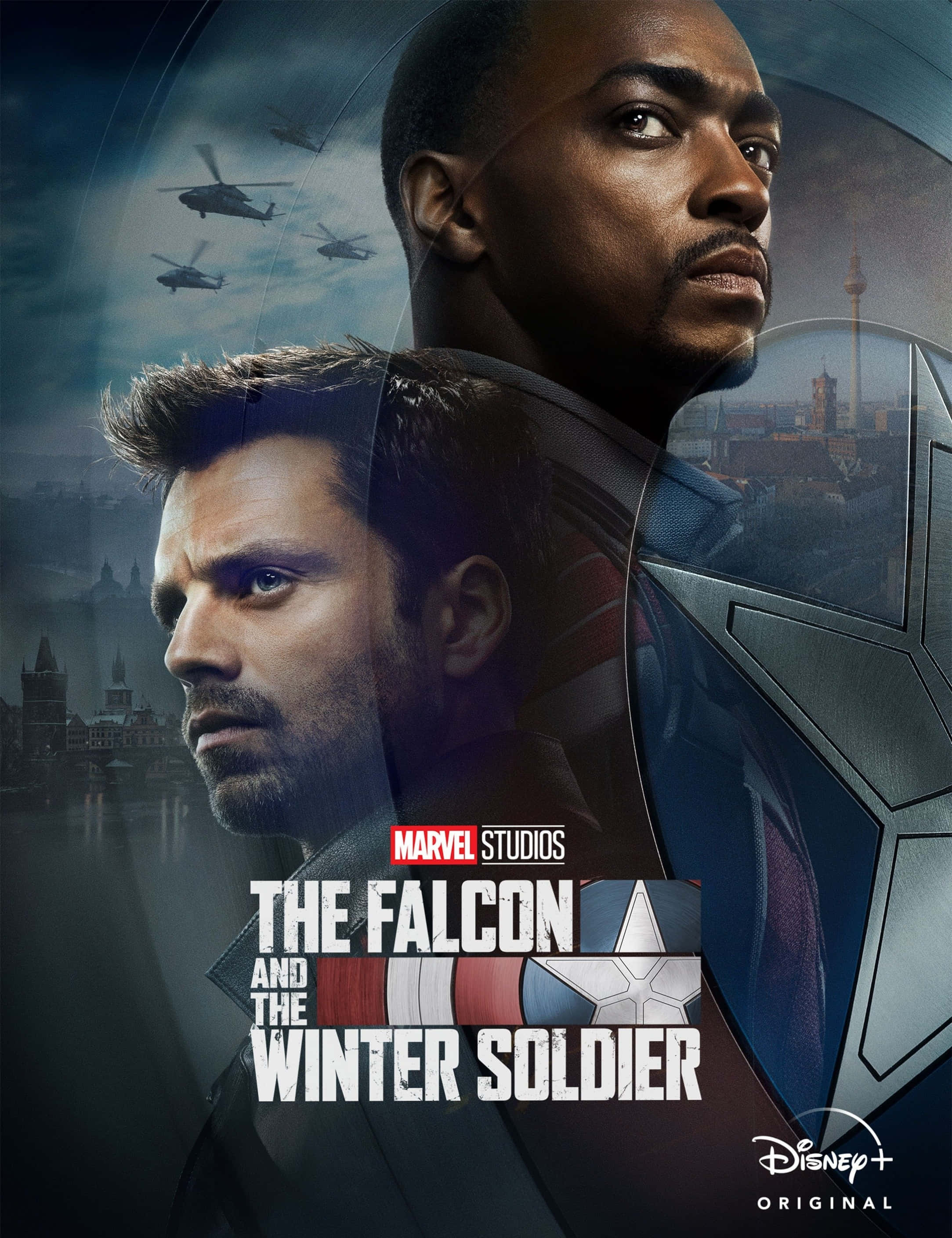 The Falcon and the Winter Soldier, superheroes, city skyline, 2K Phone Wallpaper