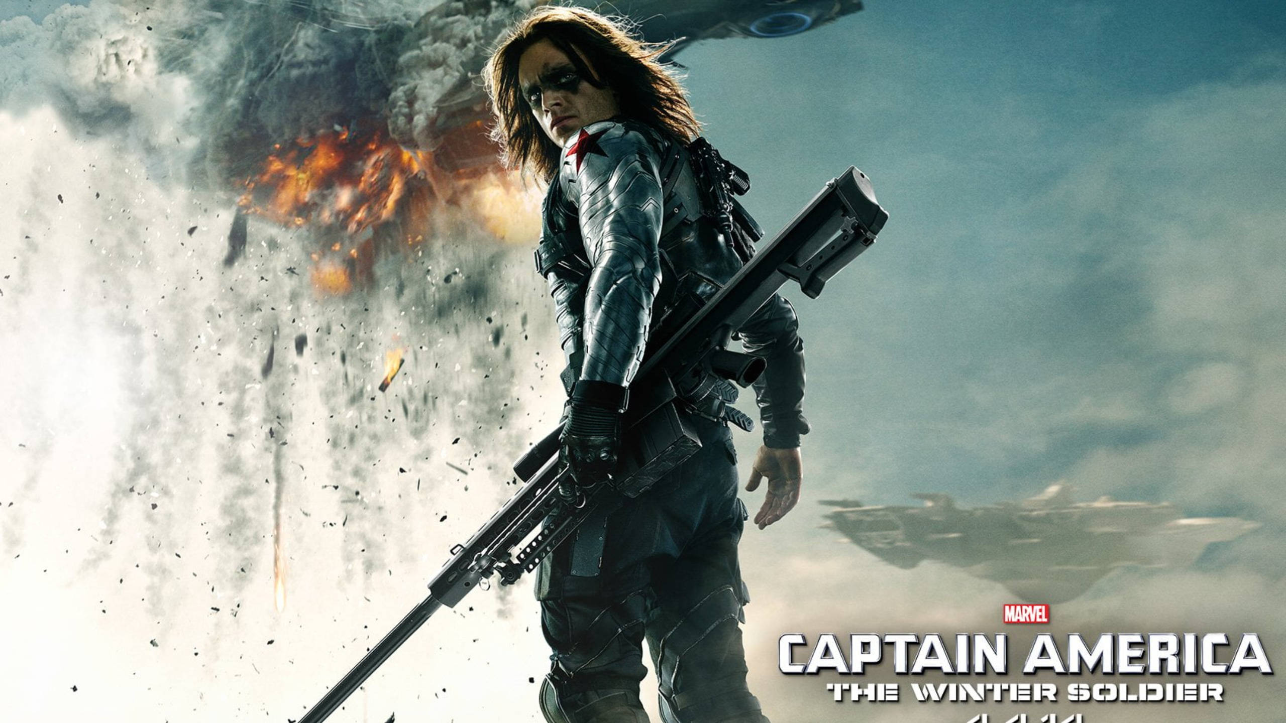 Winter Soldier, rifle, battlefield, 2K Desktop Wallpaper