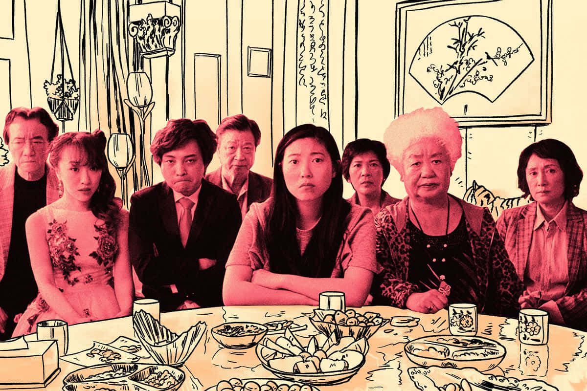 The Farewell, family dinner scene, dining table, SD Desktop Wallpaper