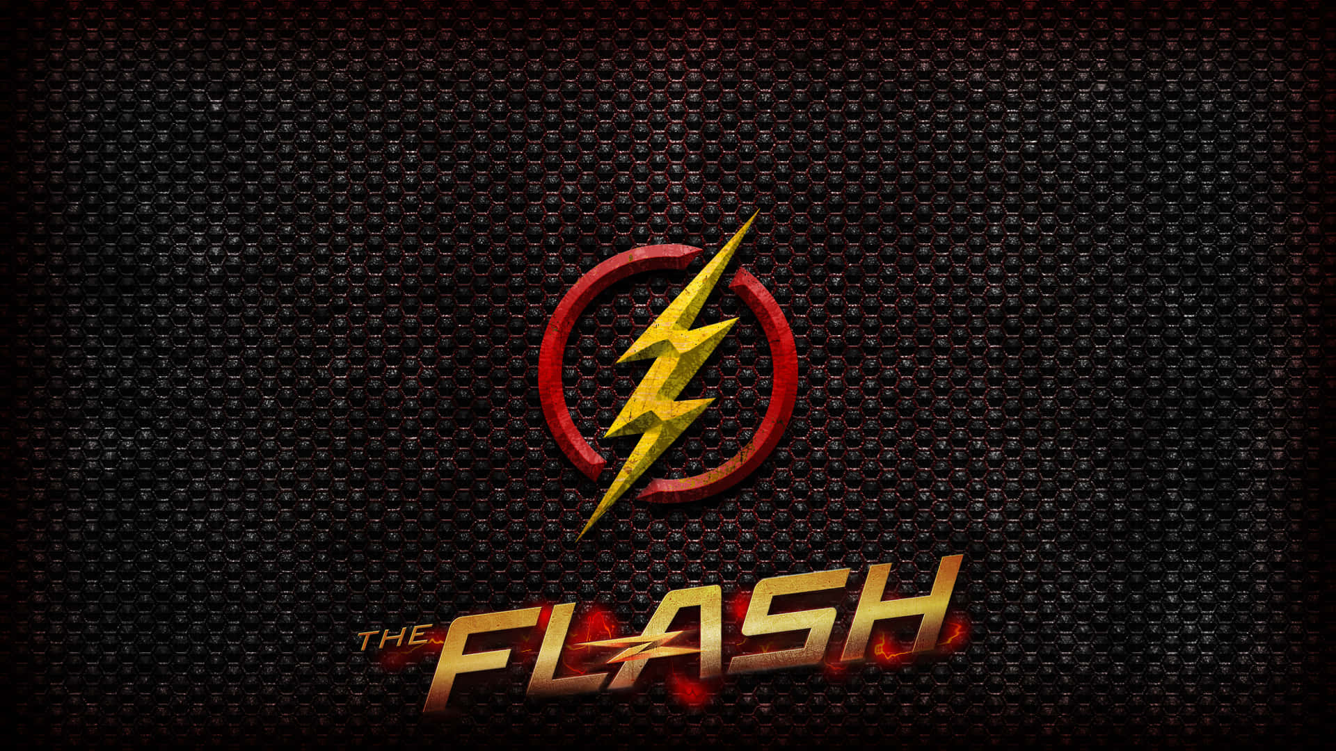 The Flash Logo, gold, red, Full HD Desktop Wallpaper