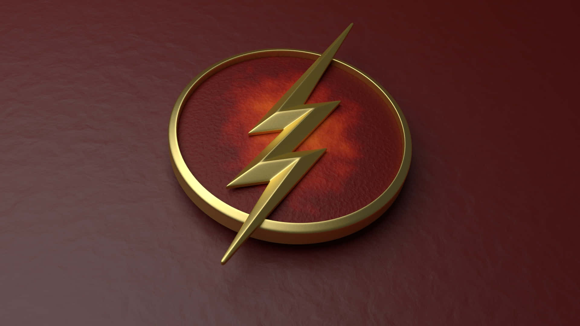 The Flash, golden logo, lightning bolt, Full HD Desktop Wallpaper