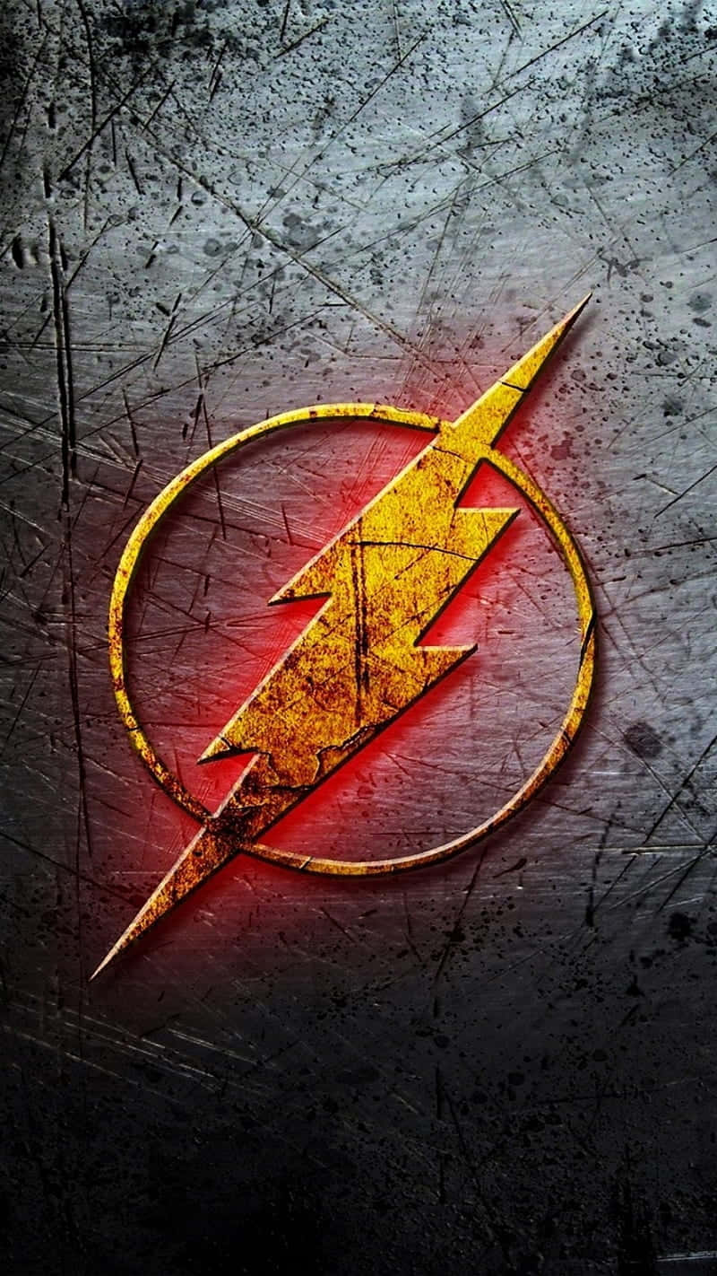 The Flash Emblem, golden lightning bolt, red light, HD Phone Wallpaper