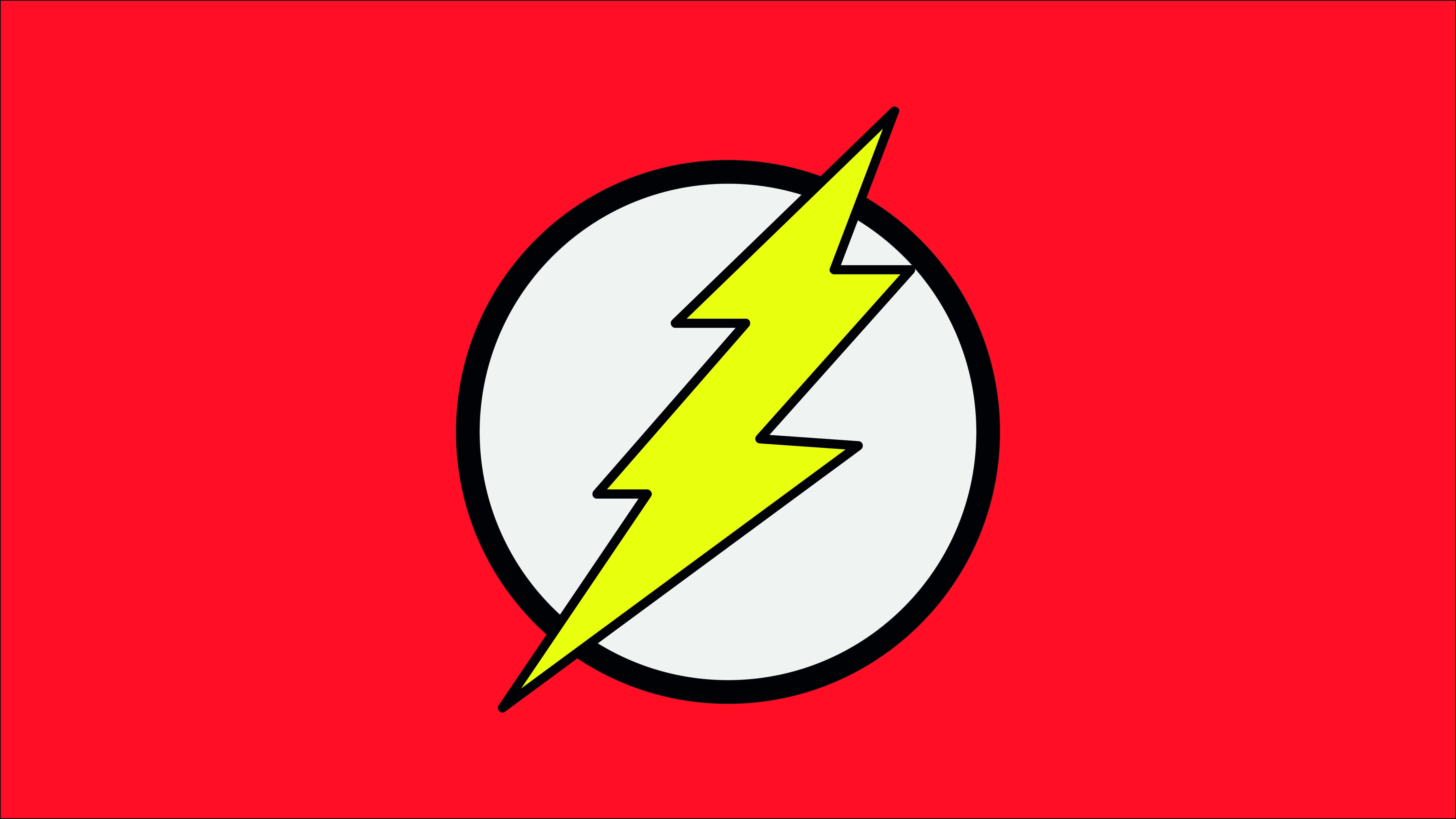 The Flash, symbol logo, yellow lightning bolt, 8K Desktop Wallpaper