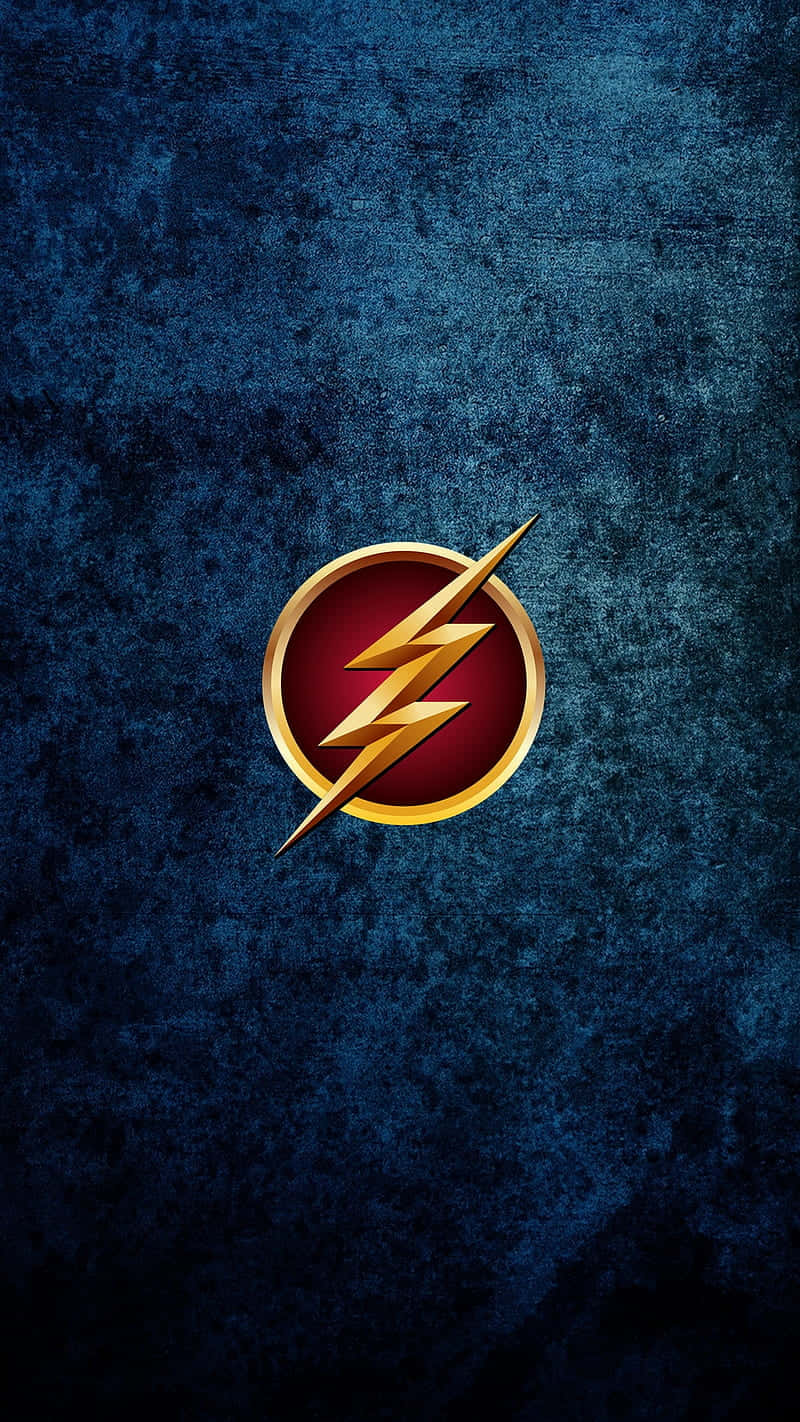The Flash, golden lightning bolt, dark blue background, HD Phone Wallpaper