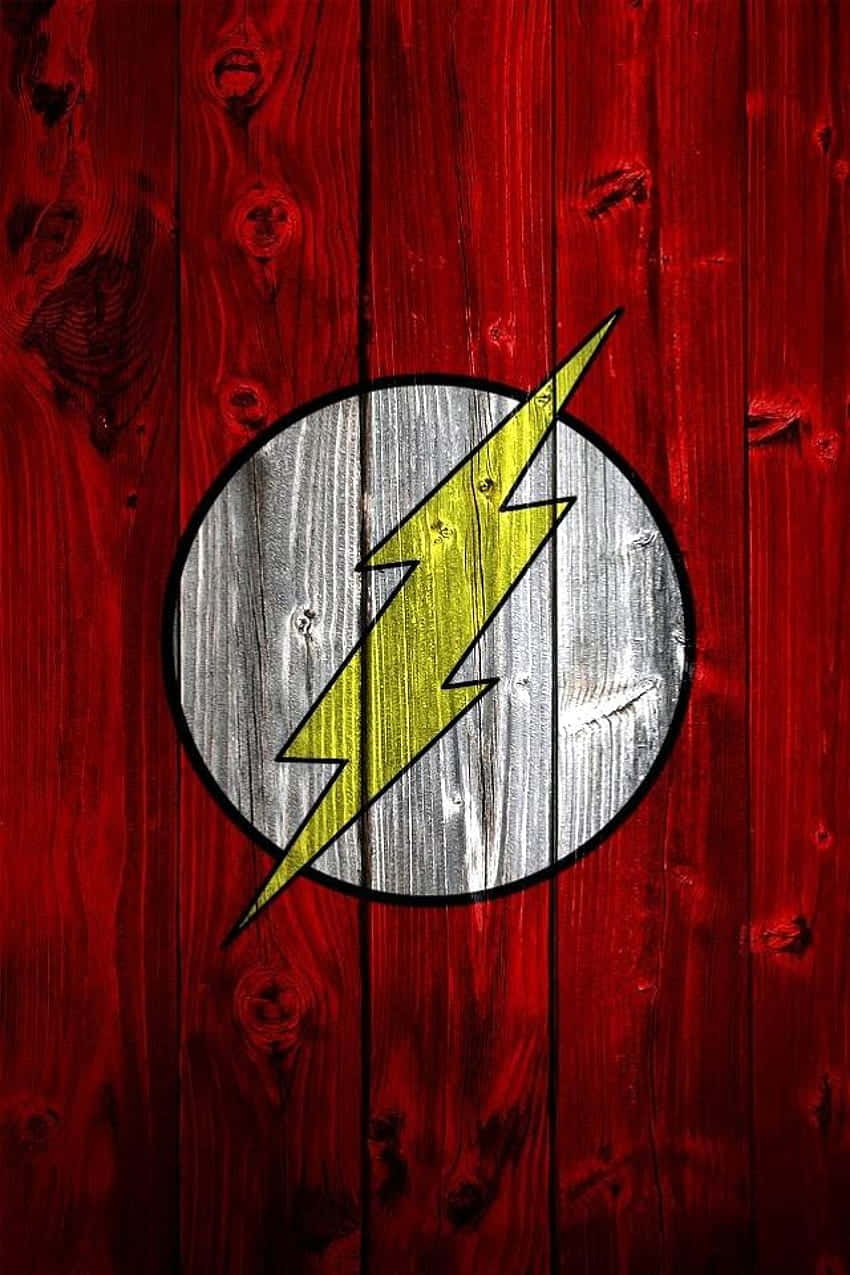 The Flash Logo, yellow lightning bolt, weathered silver circle, SD Phone Wallpaper