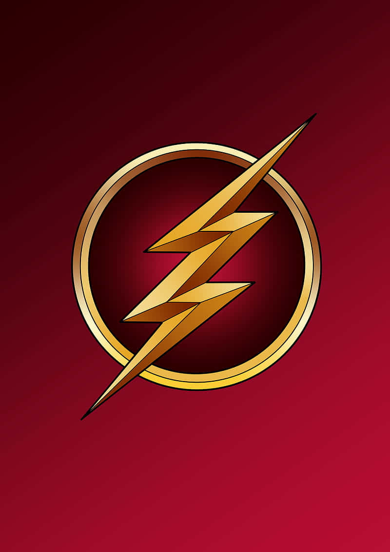 The Flash, golden lightning bolt, circle, SD Phone Wallpaper