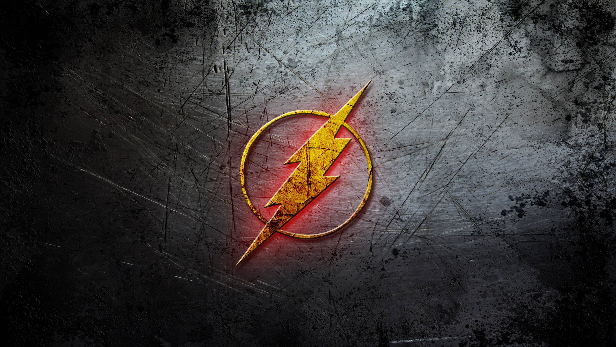 The Flash Movie, golden lightning bolt, red light, Full HD Desktop Wallpaper