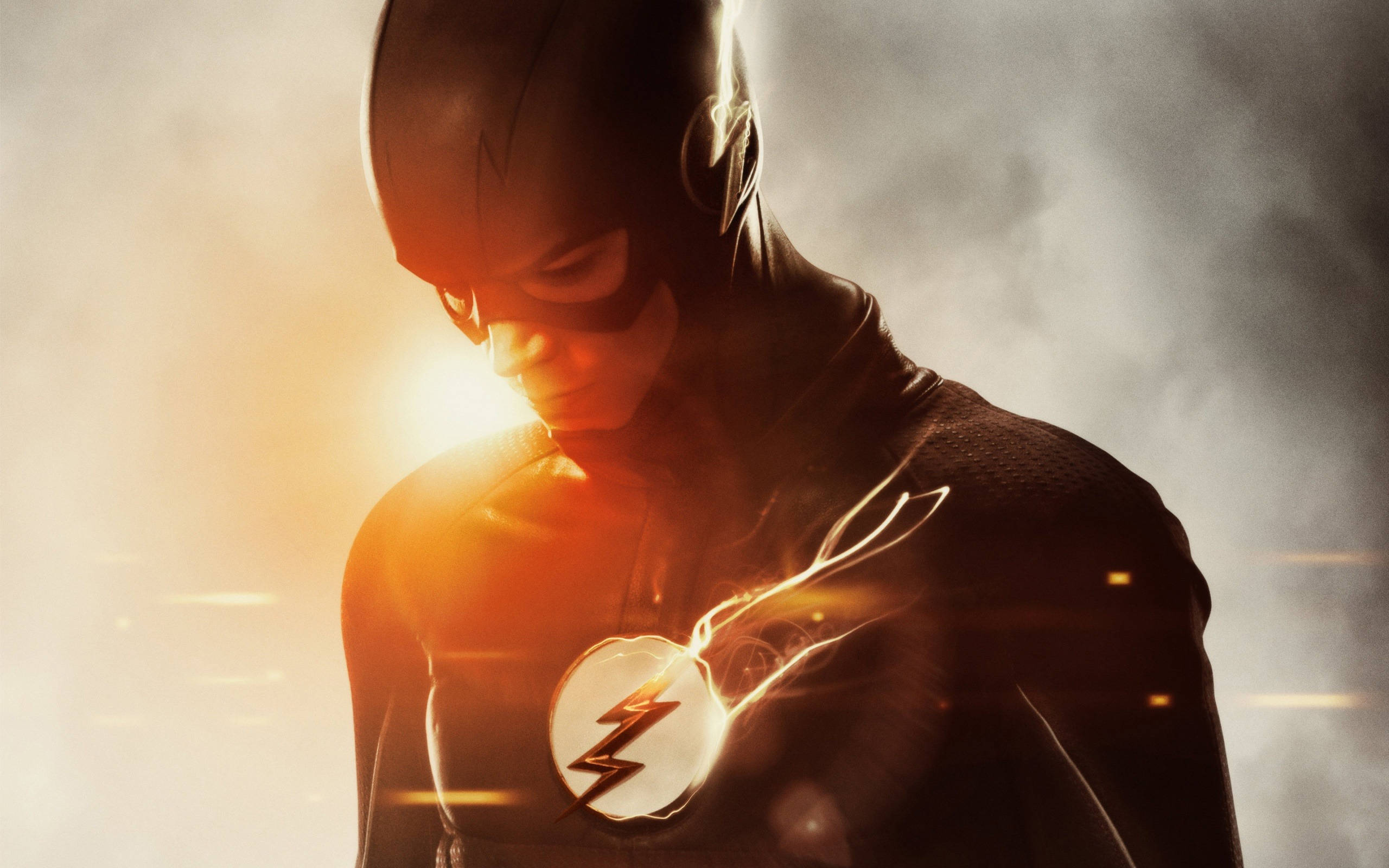 The Flash Movie, lightning emblem, backlighting, 2K Desktop Wallpaper