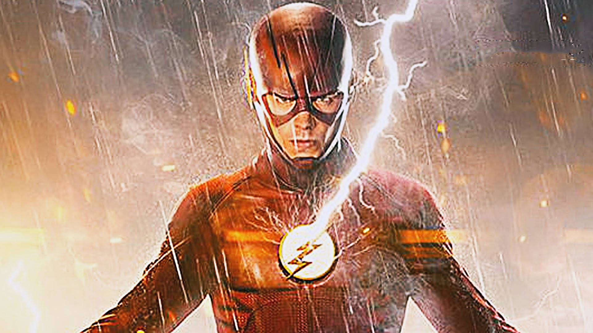 The Flash, lightning, chest emblem, Full HD Desktop Wallpaper