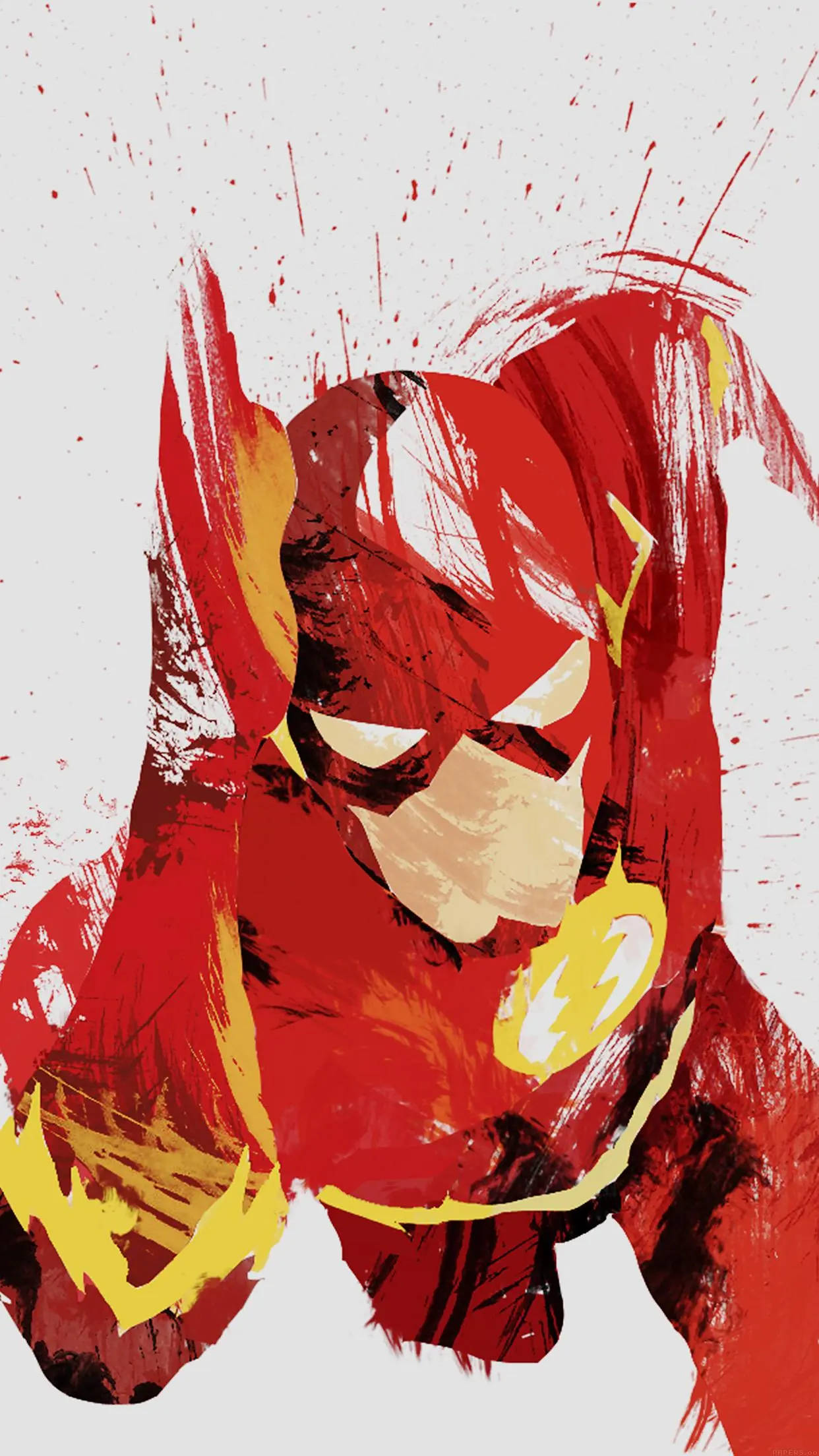 The Flash, red and yellow suit, bold brushstrokes, Full HD Phone Wallpaper