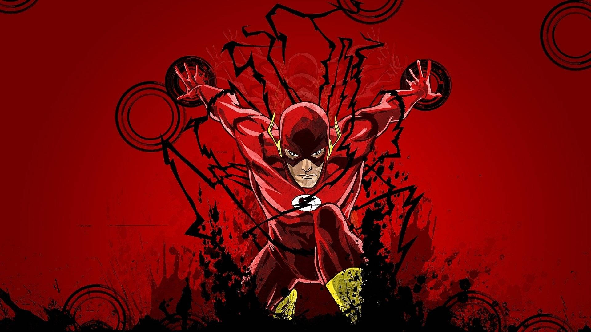 The Flash, red suit, black speed lines, Full HD Desktop Wallpaper