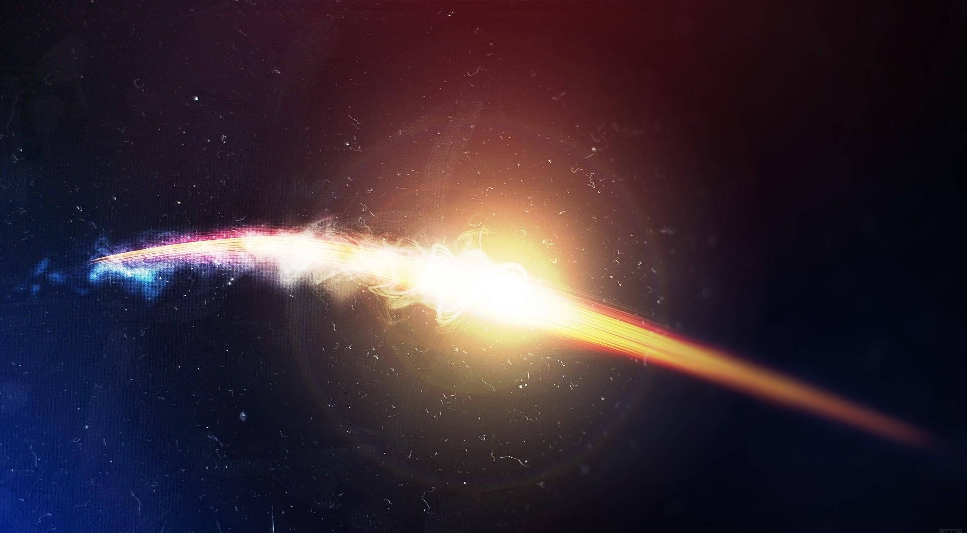 The Flash, cosmic explosion, fiery orange, Full HD Desktop Wallpaper