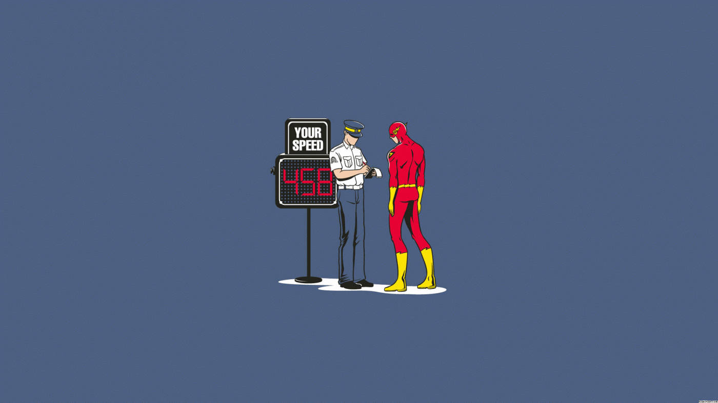 The Flash, red suit, speed sign showing 456 mph, HD Desktop Wallpaper